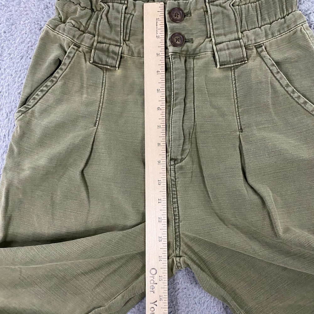 Free People One Way Pants Womens size 4 High Rise‎ Crop Paperbag Trouser Boho - Picture 8 of 9
